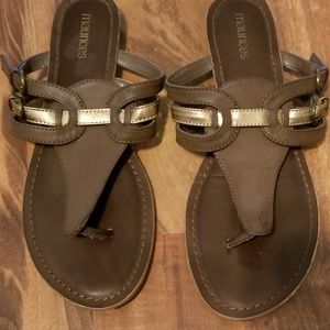 Maurice's Sandles with gold detail
